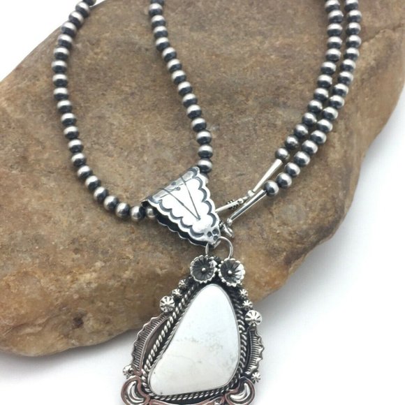 Navajo Sterling Silver Necklace Pendant Length 20 - Picture 4 of 12